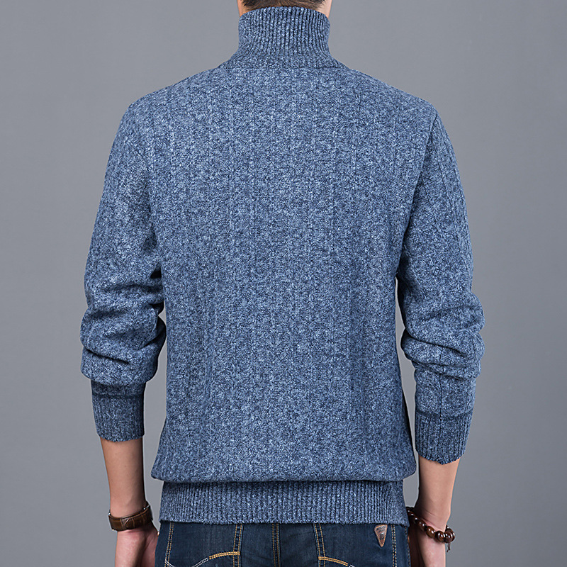 Men’s Winter Turtleneck Sweater with Zipper